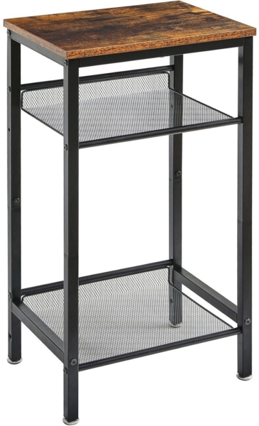 Beistelltisch Nachttisch verstellbare Regale Füße Industriestil Holz Metall