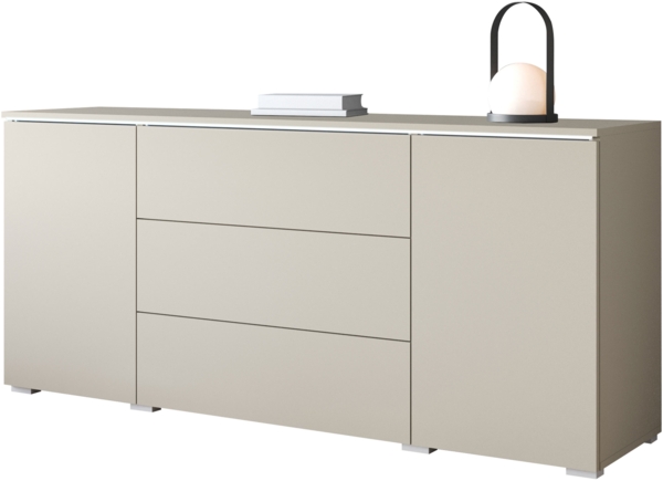 Kommode Doppo 150 (Farbe: Cashmerebeige, mit weißer LED Beleuchtung)