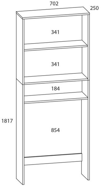 VCM Badmöbel Waschmaschinenschrank Lona 913842 Buche B. 64 x H. 182 x T. 27 cm Bild 3
