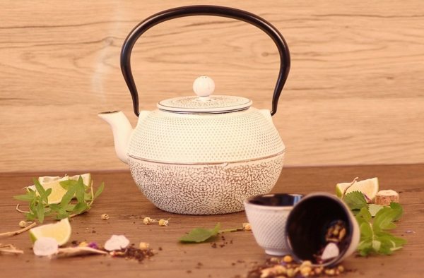 ECHTWERK Teeservice (4-tlg), 2 Personen, Gusseisen, Gusseisen, im Vintage-Design, 1,1 Liter, mit abnehmbarem Sieb Bild 3