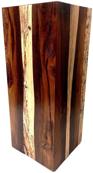 Beistelltisch Blumen aus Echtholz Holzhocker Natur Treibholz eckig Holzblock
