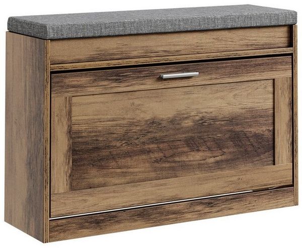 SoBuy Schuhschrank FSR137-L, Schuhkipper Schuhablage Schuhregal Schuhkommode Schuhbank 3 Klappen, Schuhschrank schmal, perfekt für schmale Flure, für 18 Paar