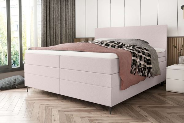 99rooms Maximus Boxspringbett 160x200 cm Strukturstoff NEVE Beige