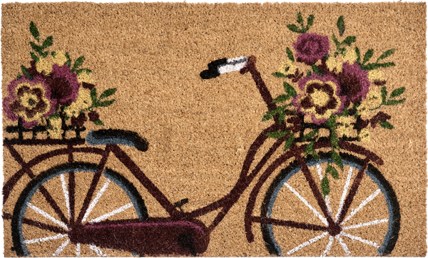Fußmatte AVAK Naturfarben 45 x 75 cm Fahrrad Kokosfasern