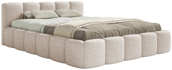 Selsey 'Cloudy Low' Polsterbett 200x200 cm, wasserabweisende Chenille, Hellbeige