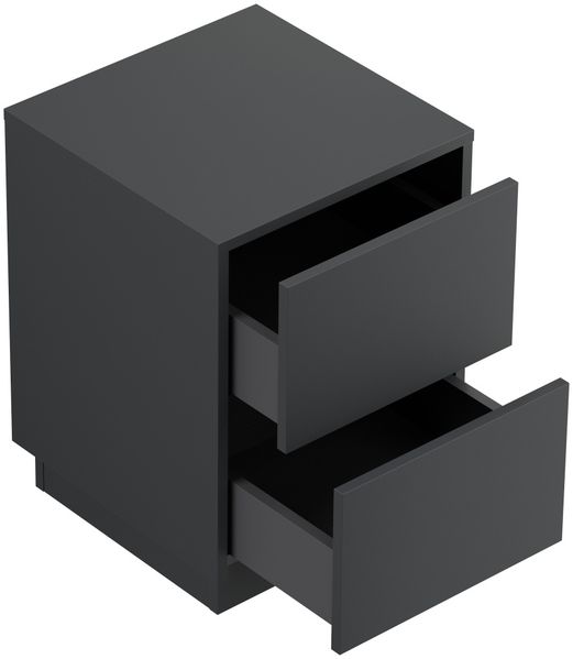 Design Nachttisch Concepto S 40cm stehend, 2 Pushauszüge Grafit : Grafit Bild 2