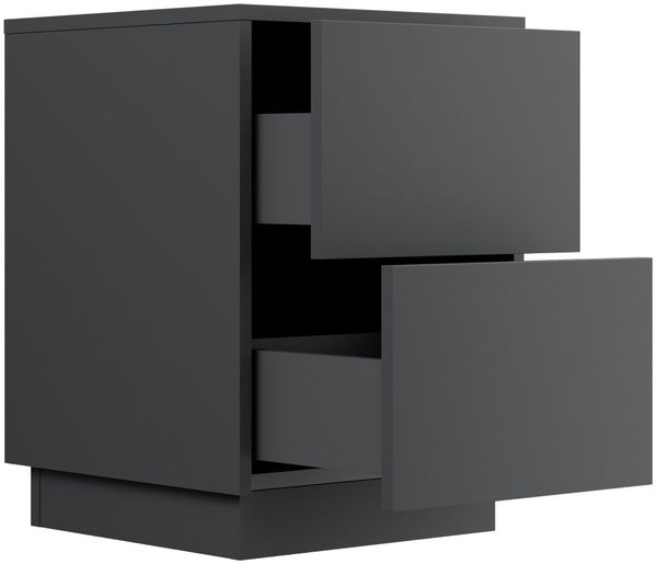 Design Nachttisch Concepto S 40cm stehend, 2 Pushauszüge Grafit : Grafit Bild 4