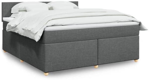 vidaXL Boxspringbett mit Matratze Dunkelgrau 180x200 cm Stoff 3289053