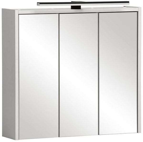 Spiegelschrank Porto / Pandora, Glas, Holzwerkstoff, Weiß, Verspiegelt, 70 x 75 x 16 cm