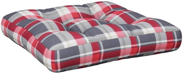 vidaXL Palettenkissen, Stoff, Rot Kariert 58 x 58 x 10 cm