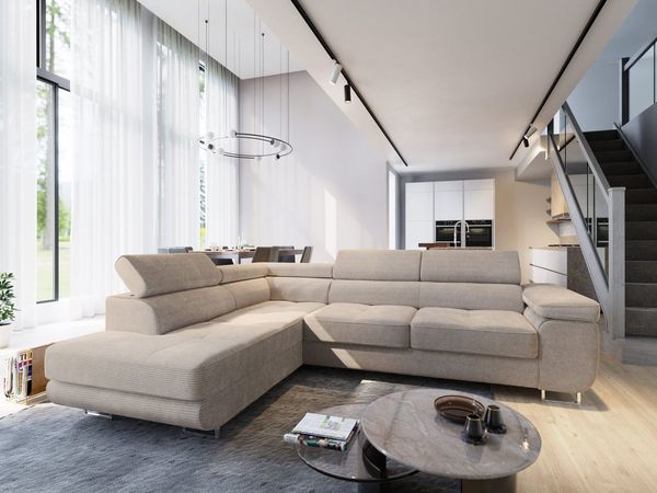 Masseno Ecksofa APIRO mit Schlaffunktion L-Form, Sofa mit Bettkasten