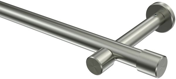 Gardinenstangen-Set Prestige Santo 100 cm, 1-läufig (ohne Ringe), 20 mm Ø Edelstahl-Optik