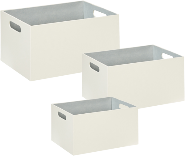 Aufbewahrungsbox 3er Set LARSA Kunstleder Beige