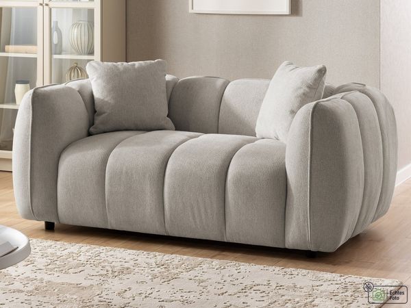 S-Style Möbel Sofa 2-Sitzer Nubira in tief gesteppter Bubble-Optik aus Strukturstoff, mit modernem Design und Wellenfederung
