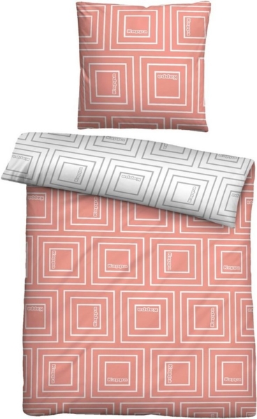 Kappa Linon Bettwäsche 0401504 KARO, rose, 1x 155x220 cm + 1x 80x80 cm