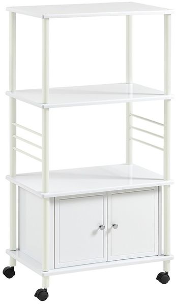 SoBuy FRG12-W Küchenwagen, MDF, Lackiert, Weiß, 60 x 114 x 40 cm