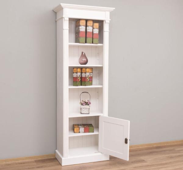 Schmales Bücherregal weiß mit Unterschrank Bild 3