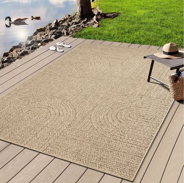 merinos Teppich Kenzy 7, rechteckig, Höhe: 10 mm, robuster In- und Outdoor Teppich im natürlichen Jute-Look, wetterfest