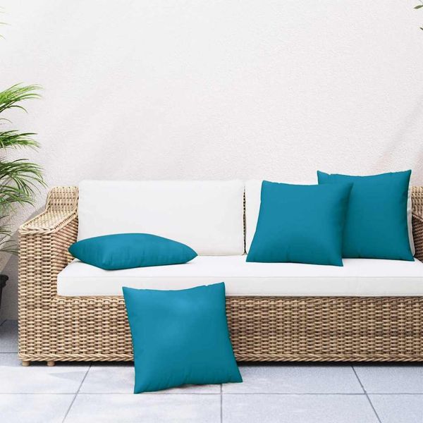 vidaXL Sofakissen 4 Stk. Blau 50x50 cm Stoff 377766