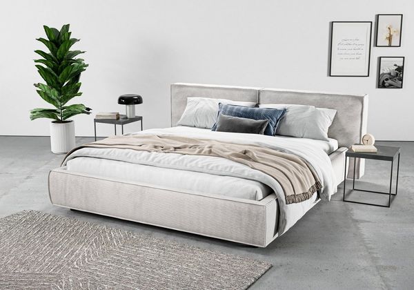 INOSIGN Polsterbett Adrina mit Biesenoptik, Feincord und Luxus-Microfaser, bis 280kg, auch in Überlänge 220 cm, 4 Breiten bis 200cm