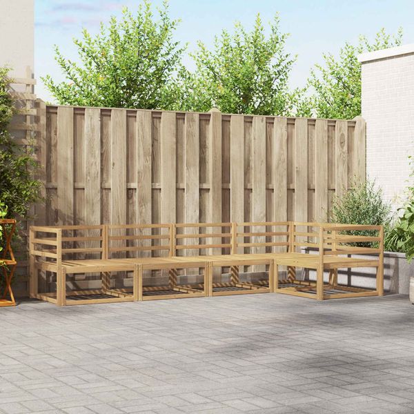 vidaXL Outdoor-Sofagarnitur 5 pcs Weiß 325 x 166,5 x 73 cm 3386428