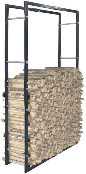 vidaXL Brennholzregal Schwarz 80×25×150 cm Stahl 286289