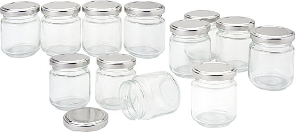 VBS XXL Einmachglas Gläser mit Schraubdeckel, Glas, rund 12 Stück