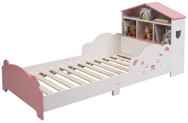 Relaxdays Kinderbett mit Regal in Hausform