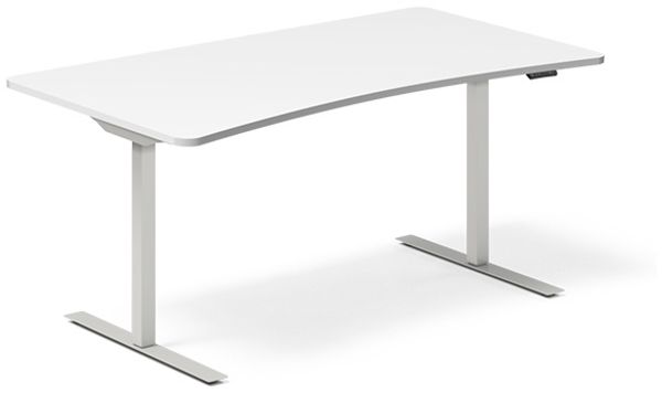 Höhenverstellbarer Tisch DNA lichtgrau 1800x800 mm Bogen 2-Bein/Stahl-Alu