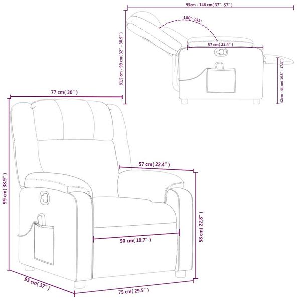 vidaXL Massage-Relaxsessel, Kunstleder, Schwarz 3206188 Bild 12