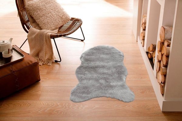 my home Hochflor-Teppich Valeria Fellteppich kuschelig, fellförmig, Höhe: 60 mm, Kunstfell, Fellform, weiche Teppiche, Schlafzimmer, Wohnzimmer