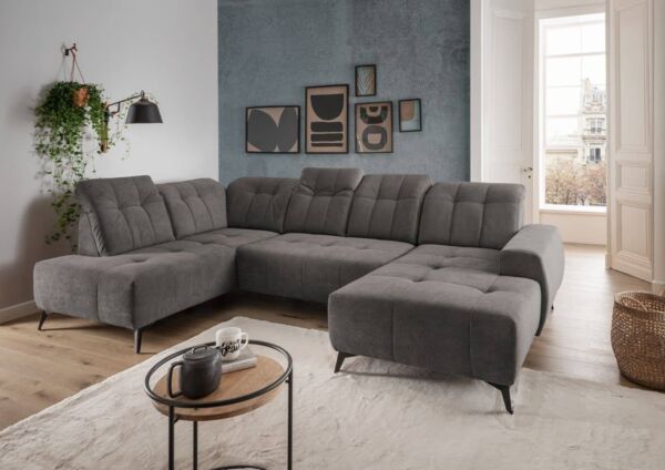 U-Form Wohnlandschaft Sano mit Elektrofunktion | Benformato