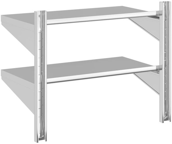 vidaXL Wandregal mit 2 Böden 75x40x60 cm Silbern Edelstahl 30312 Bild 7