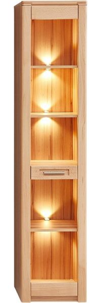 Vitrine 1-türig NATURE ONE Front Kernbuche Massivholz - mit LED