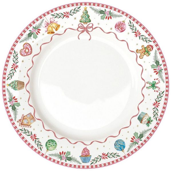 EasyLife Speiseteller Sweet Christmas, Spülmaschinengeeignet, Mehrfarbig, Motiv: Lebkuchen, Höhe: 1.6cm