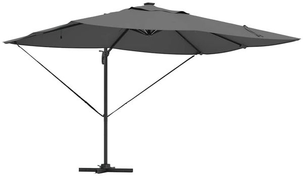 Sonnenschirm, Terrassenschirm mit LED-Lichtleisten Anthrazit 352 x 251 x 265 cm
