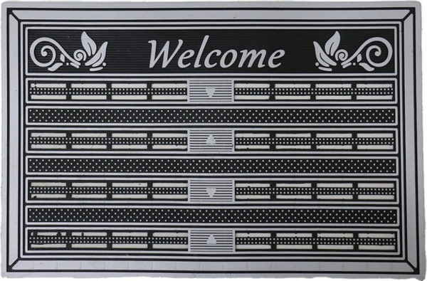 Vimoda Fußmatte Eingangstürmatte, Außen & Innen Gummi Schmutzfänger für Haustür, Rechteckig, Höhe: 12 mm, Fußabtreter Gummimatte wasserdicht Vinylteppich PVC, Terrasse Balkon