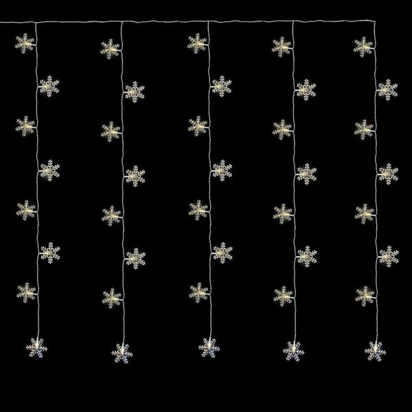 Spetebo Lichtervorhang LED Schneeflocken Lichtervorhang mit Timer - 100cm, 40-flammig, mit 8 Funktionen und Timer