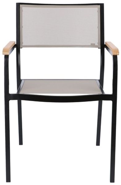 Lux Stapelsessel Aluminium schwarz taupe