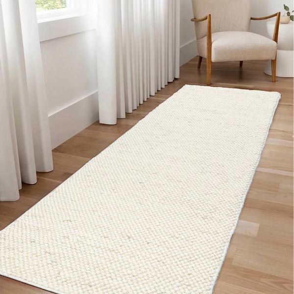 OTTO home Läufer Wolly, handgewebt, Handweb Teppich, rechteckig, Höhe: 14 mm, Wolle, Brücke, Flur, Schlafzimmer, Wohnzimmer