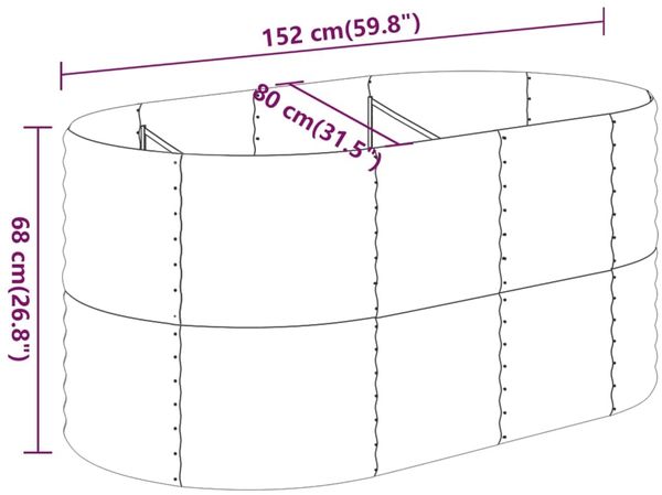 vidaXL Hochbeet Verzinkter Stahl 152x80x68 cm Grau 318949 Bild 6