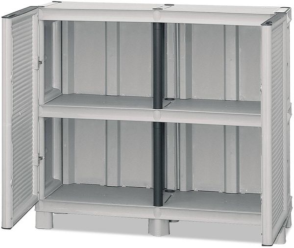 Dmora Arlinda Outdoor-Garderobe, Outdoor-Möbel, Mehrzweck-Balkongarderobe, Outdoor-Schrank, 100 % Made in Italy, Hellgrau, 100 x 39 x 92 cm Bild 5
