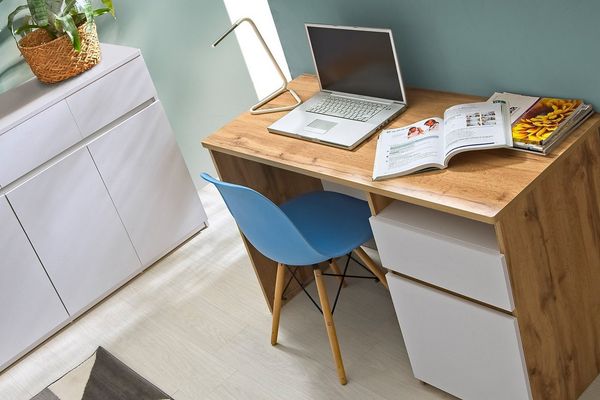 Deine Möbel 24 Hängeregal ARCO 12 Regal Wandregal Kinderzimmer Jugendzimmer 110 cm breit, Set 1-tlg, Weiß Matt Eiche Wotan