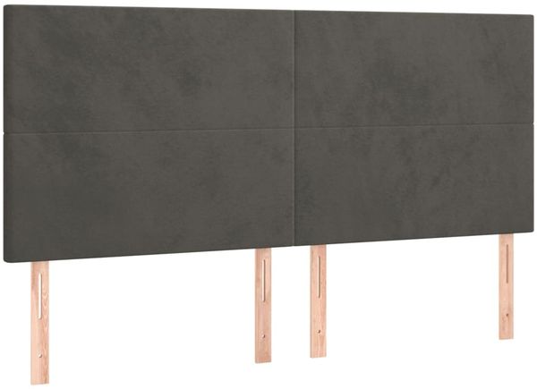 Bettgestell mit Kopfteil Samt Dunkelgrau 180x200 cm, Härtegrad: H2 [3125648] Bild 9
