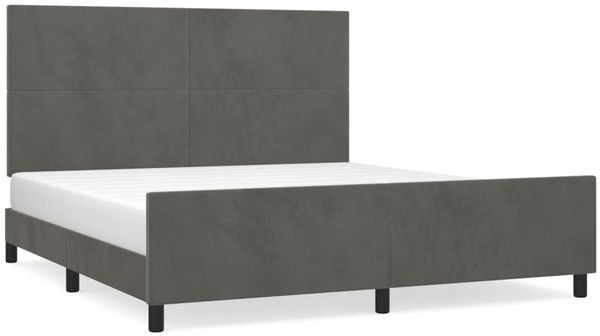 Bettgestell mit Kopfteil Samt Dunkelgrau 180x200 cm, Härtegrad: H2 [3125648] Bild 2