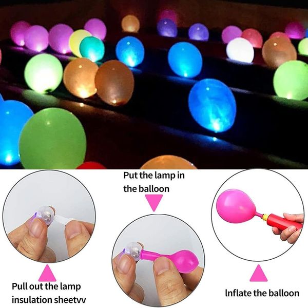FELIXLEO LED-Leuchtmittel LED Ballons Lichter Mini Bunt Ballonlichter Runde Party, 360 St.