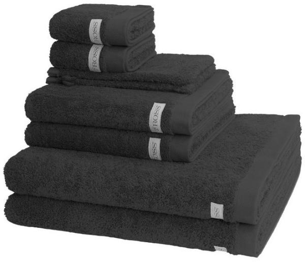 Ross Sinfonie 8 tlg. Frottier-Set - 2 X Handtuch (50 X 100cm), 2 X Duschtuch (70 X 140cm), 2 X Gästetuch (30 X 50cm), 2 X Waschhandschuh (16 X 22cm) - 500 g/m2 - Schiefer
