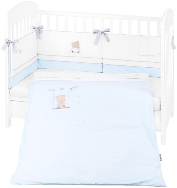 Kikkaboo Babybettwäsche Set Dream Big 3-teilig Decke 135 x 95 für Bett 140 x 70 blau