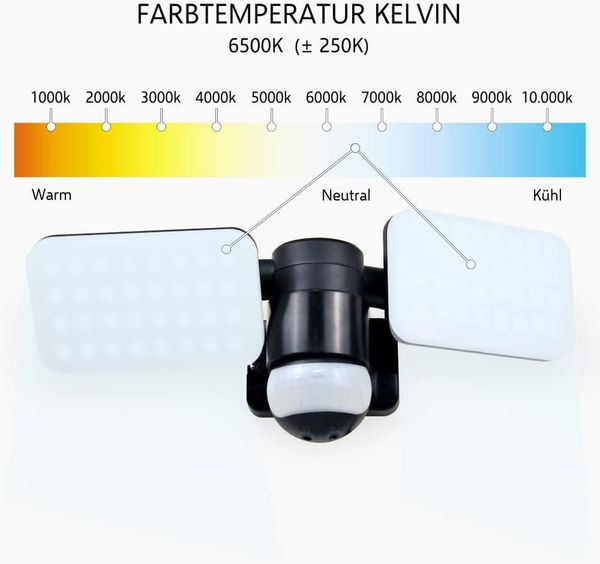 LED Außenwandleuchte mit Bewegungsmelder Schwarz Breite 33cm Panels 10W IP54 Bild 9