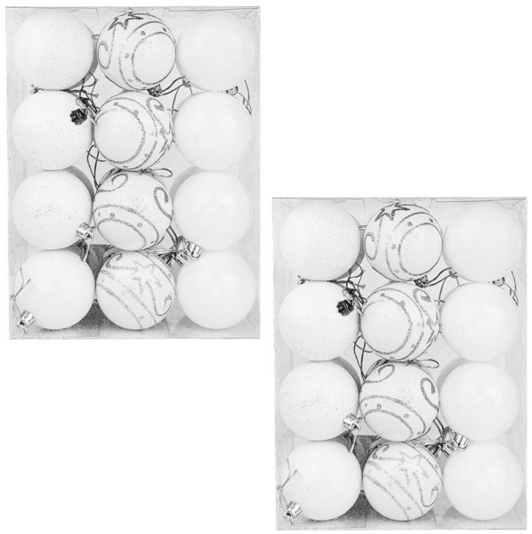 Casaria Weihnachtsbaumkugel (48 St), Christbaumkugeln 48 tlg ∅ 6cm matt glänzend glitzernd